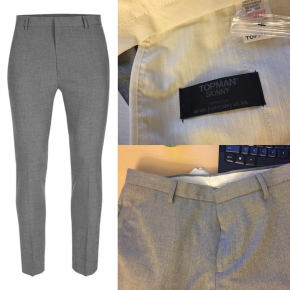 Topman Other - Topman Check Stretch Grey Gray pants.